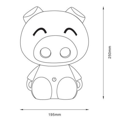 Zuma Line - Dimmbare LED-Kinder-Tischleuchte mit Touch-Steuerung LED/3W/230V Schwein rosa