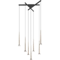 Zuma Line - LED-Pendelleuchte an Drahtseil 7xLED/6W/230V schwarz/gold