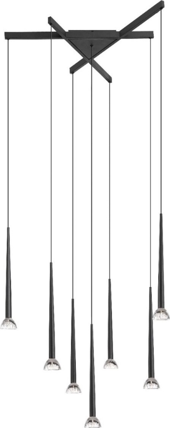 Zuma Line - LED-Pendelleuchte mit Seilaufhängung 7xLED/6W/230V schwarz