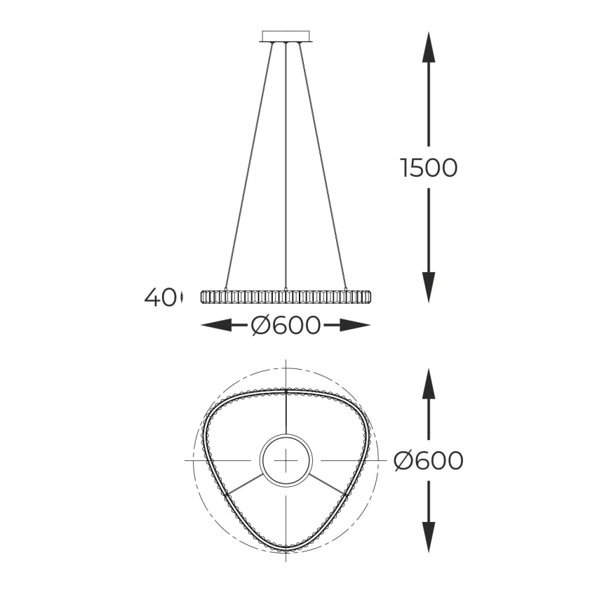 Zuma Line - LED dimmbarer Kristall-Pendelleuchter an Kabel LED/25W/230V 2700-6000K + Fernbedienung