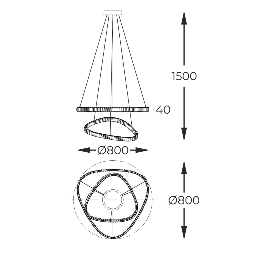 Zuma Line - LED dimmbarer Kristall-Pendelleuchter an Seil LED/36W/230V 2700-6000K + Fernbedienung