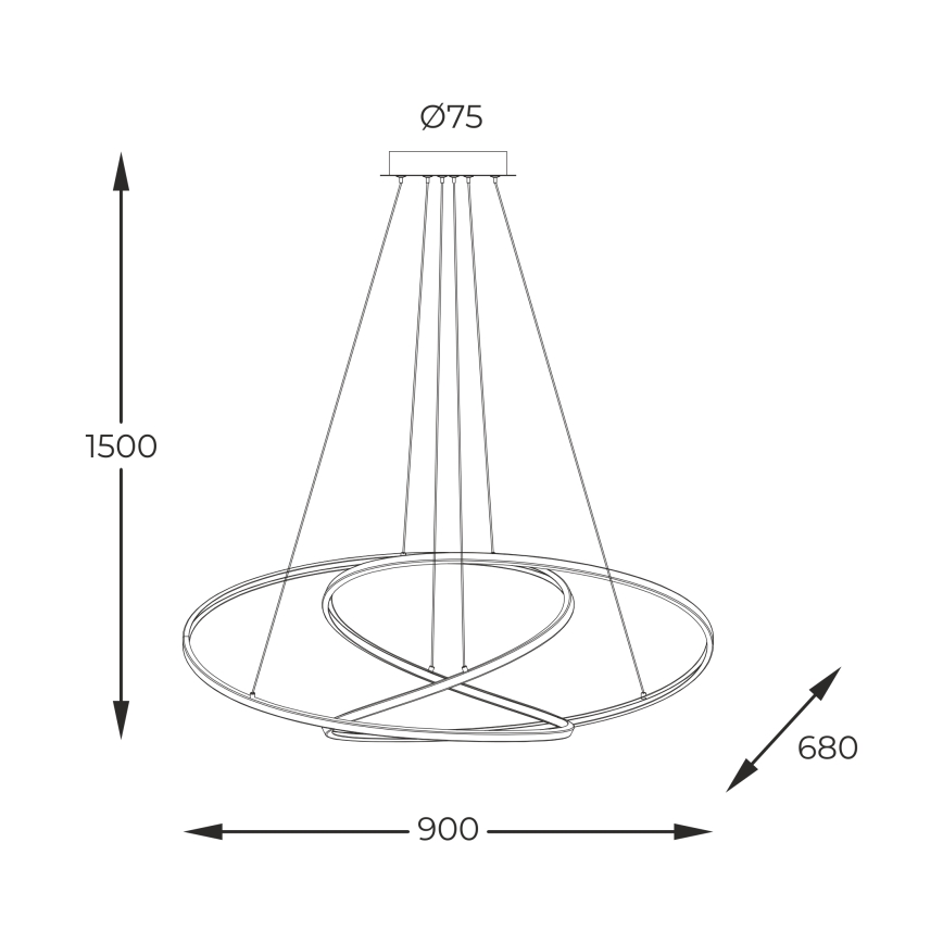 Zuma Line - LED dimmbare Hängeleuchte an Kabel LED/56W/230V gold