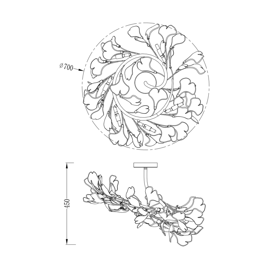 Zuma Line - Aufgesetzter Kronleuchter 6xG9/42W/230V Ø 70 cm goldfarben
