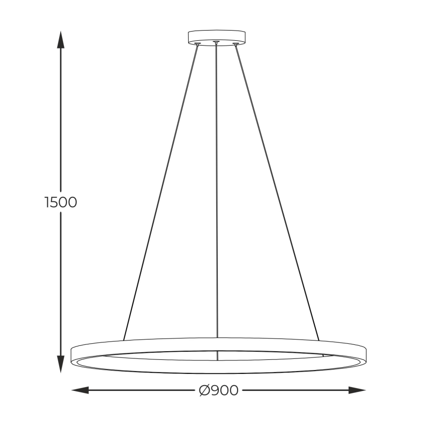 Zuma Line - LED-Pendelleuchte an Kabel LED/40W/230V 3000/4000/6000K Ø 90 cm schwarz