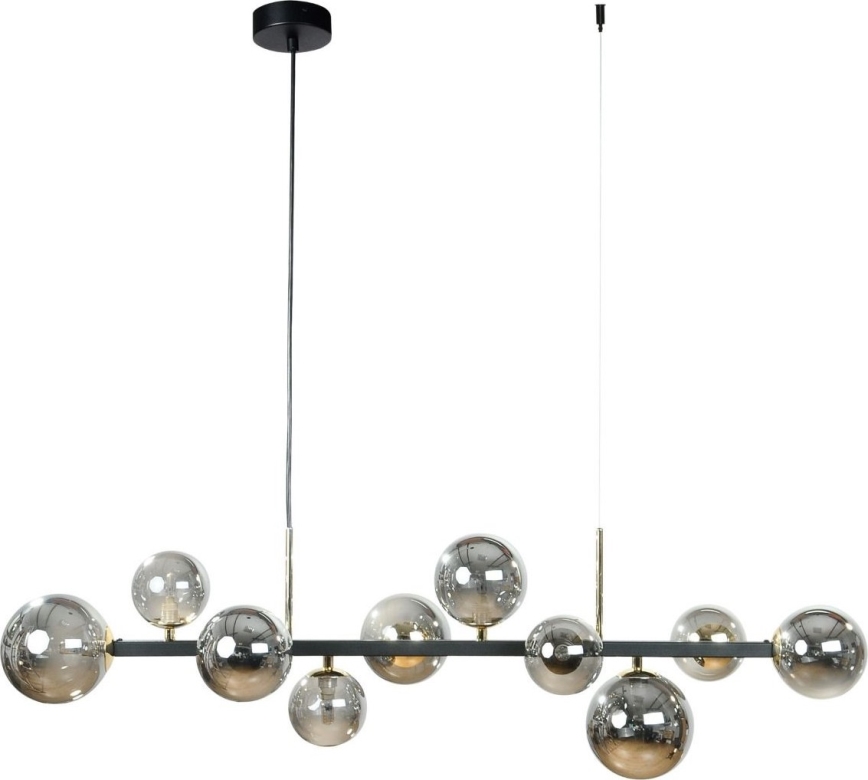 Zuma Line - Pendelleuchte an Kabel 10xG9/8W/230V schwarz/rauchschwarz