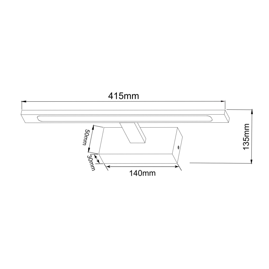 Zuma Line - LED-Spiegelbeleuchtung für Badezimmer LED/12W/230V 41 cm IP44 schwarz
