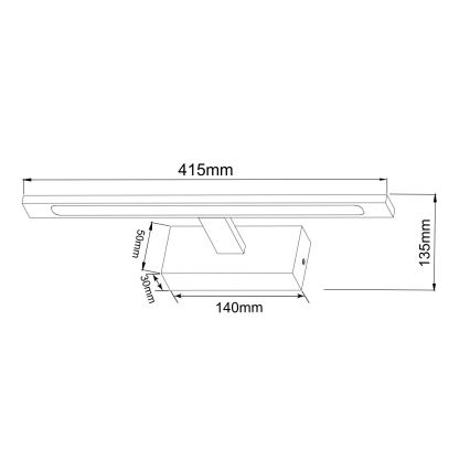 Zuma Line - LED-Spiegelbeleuchtung für Badezimmer LED/12W/230V 41 cm IP44 golden