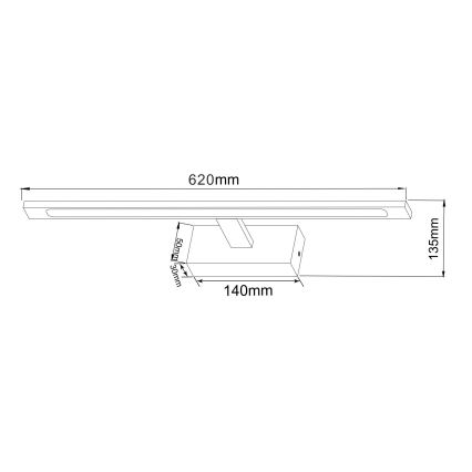 Zuma Line - LED Badezimmerspiegelbeleuchtung LED/20W/230V 62 cm IP44 glänzender Chrom