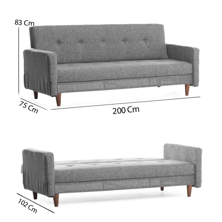 Zweisitzer-Sofa NARA, hellgrau
