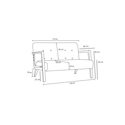 Zweisitzer-Sofa TUMI, cremefarben