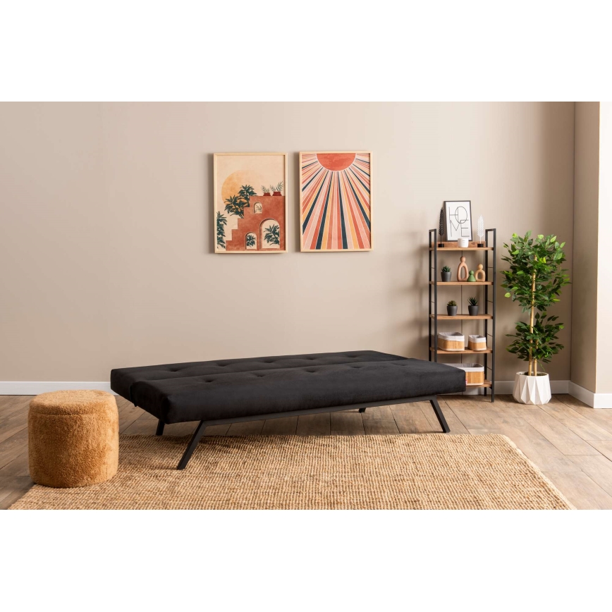 Zweisitziges Schlafsofa BAKU, schwarz