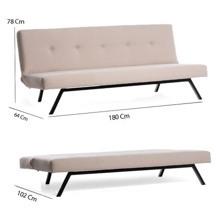 Zweisitziges Sofa LOKO in Creme/Beige