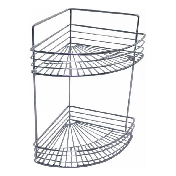 Zweistöckiges Wandregal für die Dusche 30,6x37,5 cm glänzender Chrom